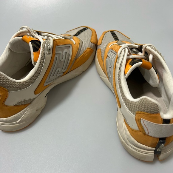 Fendi Men\'s Orange Faster Ff-embossed Detailed Low-top Sneakers Men’s 8. main image 4